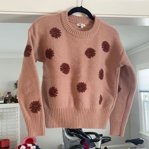 LIKE NEW madewell pink sweater with flowers